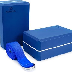 Yoga Block 2-Pack & 1 Strech Strap Combo Pack