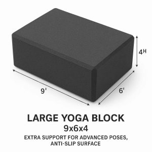 Large Yoga Block (9x6x4") - Extra Support for Advanced Poses, Anti-Slip Surface