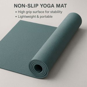Non-Slip Yoga Mat - High Grip Surface for Stability, Lightweight & Portable