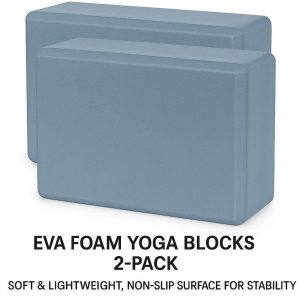EVA Foam Yoga Blocks 2-Pack - Soft & Lightweight, Non-Slip Surface for Stability