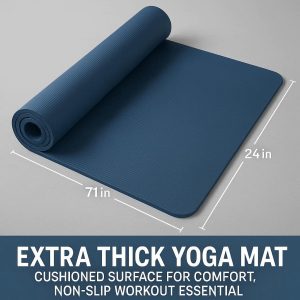 71x24" Extra Thick Yoga Mat - Cushioned Surface for Comfort, Non-Slip Workout Essential