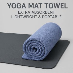 Yoga Mat Towel - Extra Absorbent, Lightweight & Portable for Home/Gym Use