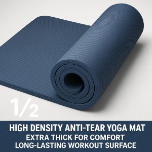 1/2" High Density Anti-Tear Yoga Mat - Extra Thick for Comfort, Long-Lasting Workout Surface